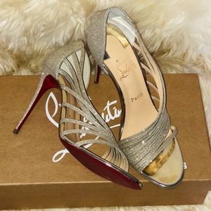 Christian Louboutin Ivory Norina Glitter 39.5